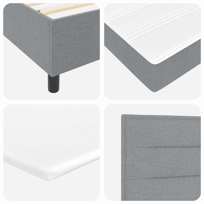 vidaXL Boxrugós ágy matracmal Világosszürke 80 x 200 cm szövet