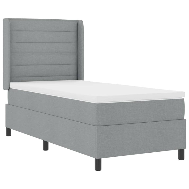 vidaXL Boxrugós ágy matracmal Világosszürke 80 x 200 cm szövet