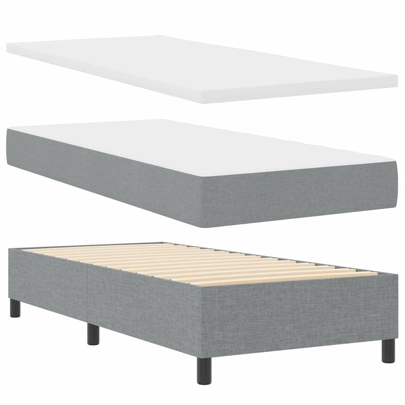 vidaXL Boxrugós ágy matracmal Világosszürke 80 x 200 cm szövet