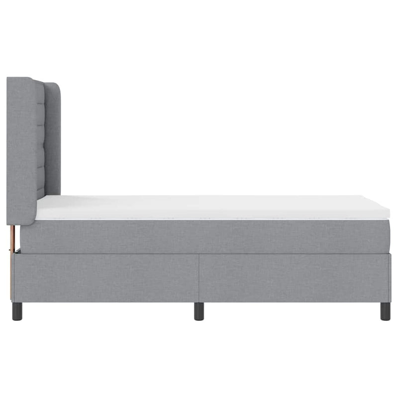 vidaXL Boxrugós ágy matracmal Világosszürke 80 x 200 cm szövet