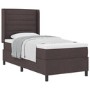 vidaXL Boxrugós ágy párnával Sötét Barna 190 x 90 cm szövet