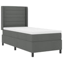 vidaXL Boxrugós ágy matracmal Sötétszürke 200 x 90 cm szövet
