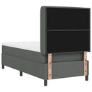 vidaXL Boxrugós ágy matracmal Sötétszürke 200 x 90 cm szövet