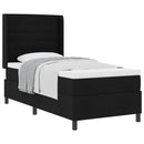 vidaXL Boxrugós ágy matracmal fejtámlával Fekete 200 x 100 cm szövet