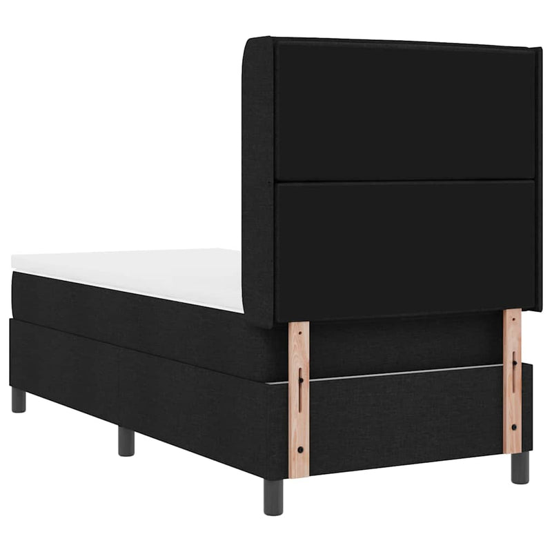 vidaXL Boxrugós ágy matracmal fejtámlával Fekete 100 x 200 cm szövet