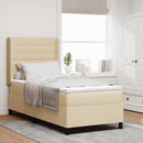vidaXL Boxrugós ágy párnával fejtámlával Krém 200 x 100 cm szövet