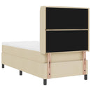 vidaXL Boxrugós ágy párnával fejtámlával Krém 200 x 100 cm szövet