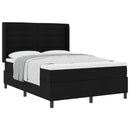 vidaXL Boxrugós ágy matracmal fejtámlával Fekete 190 x 140 cm szövet