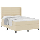 vidaXL Boxrugós ágy párnával fejtámlával Krém 190 x 140 cm szövet