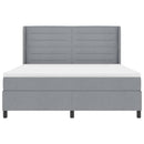 vidaXL Boxrugós ágy párnával Világosszürke 200 x 180 cm szövet