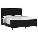 vidaXL Boxrugós ágy matracmal fejtámlával Fekete 200 x 180 cm szövet