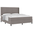 vidaXL Boxrugós ágy párnával fejtámlával Tópszínű 200 x 180 cm szövet
