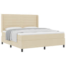 vidaXL Boxrugós ágy matracmal fejtámlával Krém 200 x 180 cm szövet