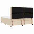 vidaXL Boxrugós ágy matracmal fejtámlával Krém 200 x 180 cm szövet