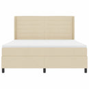 vidaXL Boxrugós ágy matracmal fejtámlával Krém 200 x 180 cm szövet