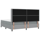 vidaXL Boxrugós ágy párnával Világosszürke 200 x 200 cm szövet