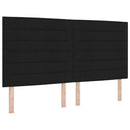 vidaXL Boxrugós ágy párnával fejtámlával Fekete 200 x 200 cm szövet