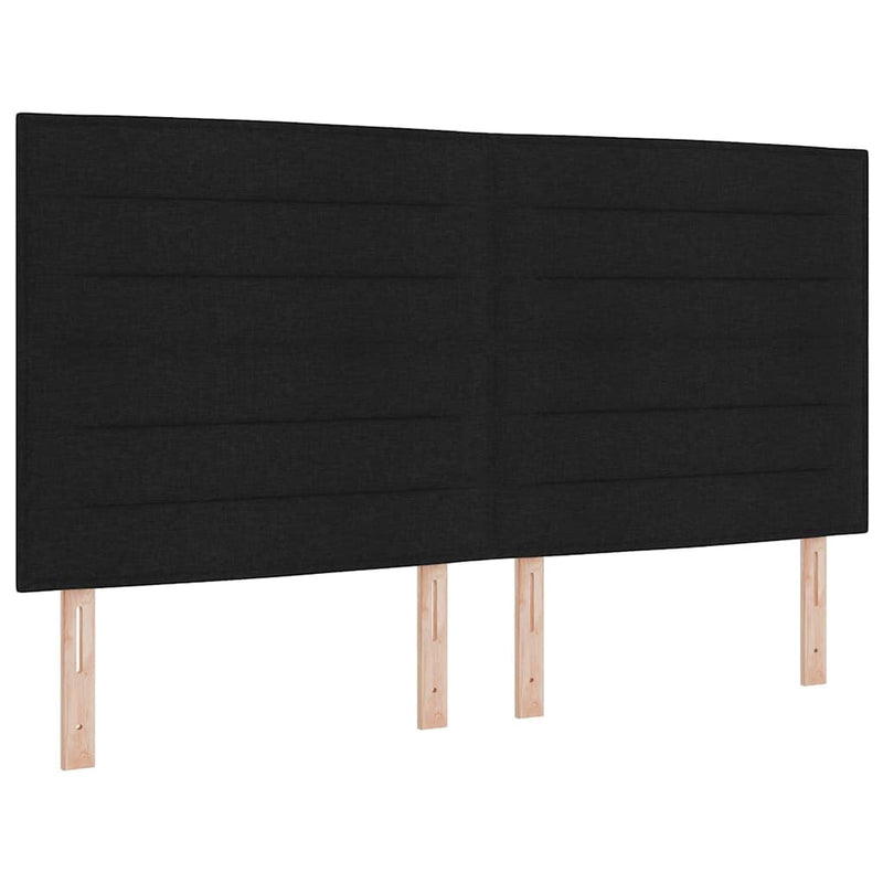 vidaXL Boxrugós ágy matracmal fejtámlával Fekete 200 x 200 cm szövet