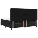 vidaXL Boxrugós ágy párnával fejtámlával Fekete 200 x 200 cm szövet