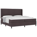 vidaXL Boxrugós ágy matracmal Sötét Barna 200 x 200 cm szövet