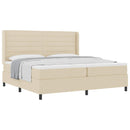 vidaXL Boxrugós ágy párnával fejtámlával Krém 200 x 200 cm szövet