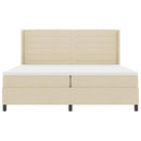 vidaXL Boxrugós ágy párnával fejtámlával Krém 200 x 200 cm szövet