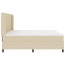 vidaXL Boxrugós ágy párnával fejtámlával Krém 200 x 200 cm szövet