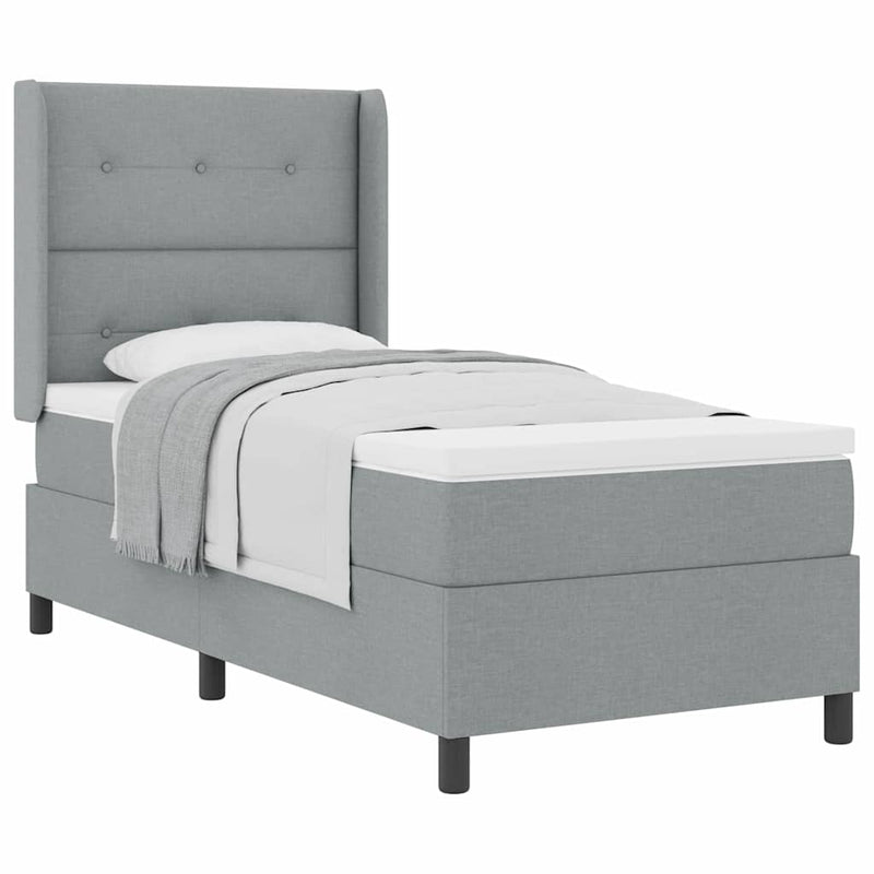 vidaXL Boxrugós ágy matracmal Világosszürke 80 x 200 cm szövet