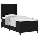 vidaXL Boxrugós ágy párnával fejtámlával Fekete 200 x 80 cm szövet