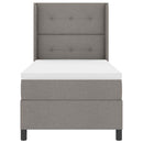 vidaXL Boxrugós ágy matracmal fejtámlával Tópszínű 200 x 80 cm szövet