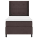 vidaXL Boxrugós ágy matracmal Sötét Barna 190 x 90 cm szövet
