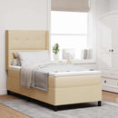 vidaXL Boxrugós ágy párnával fejtámlával Krém 190 x 90 cm szövet