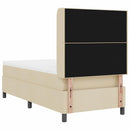 vidaXL Boxrugós ágy párnával fejtámlával Krém 190 x 90 cm szövet