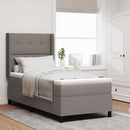 vidaXL Boxrugós ágy matracmal fejtámlával Tópszínű 200 x 90 cm szövet