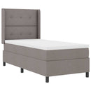 vidaXL Boxrugós ágy matracmal fejtámlával Tópszínű 200 x 90 cm szövet