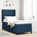 vidaXL Boxrugós ágy párnával fejtámlával Kék 200 x 90 cm szövet