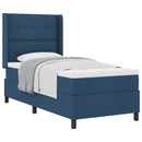 vidaXL Boxrugós ágy párnával fejtámlával Kék 200 x 90 cm szövet
