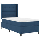 vidaXL Boxrugós ágy párnával fejtámlával Kék 200 x 90 cm szövet