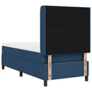 vidaXL Boxrugós ágy párnával fejtámlával Kék 200 x 90 cm szövet