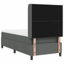 vidaXL Boxrugós ágy párnával Sötétszürke 200 x 100 cm szövet