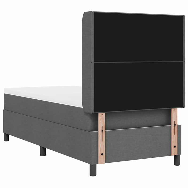 vidaXL Boxrugós ágy matracmal Sötétszürke 100 x 200 cm szövet