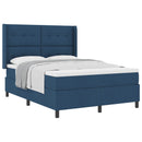 vidaXL Boxrugós ágy párnával fejtámlával Kék 200 x 140 cm szövet