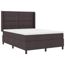 vidaXL Boxrugós ágy párnával Sötét Barna 200 x 160 cm szövet