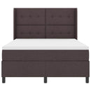 vidaXL Boxrugós ágy párnával Sötét Barna 200 x 160 cm szövet