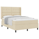 vidaXL Boxrugós ágy párnával fejtámlával Krém 200 x 160 cm szövet