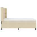 vidaXL Boxrugós ágy párnával fejtámlával Krém 200 x 160 cm szövet