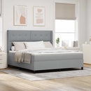 vidaXL Boxrugós ágy matracmal Világosszürke 200 x 180 cm szövet