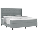 vidaXL Boxrugós ágy matracmal Világosszürke 200 x 180 cm szövet
