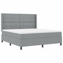 vidaXL Boxrugós ágy matracmal Világosszürke 200 x 180 cm szövet