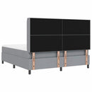 vidaXL Boxrugós ágy matracmal Világosszürke 200 x 180 cm szövet